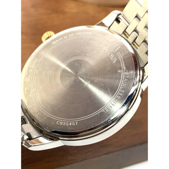 Bulova Mens Watch 98D163 Black Dial Diamond Accent Quartz Two Tone Steel - Picture 7 of 14